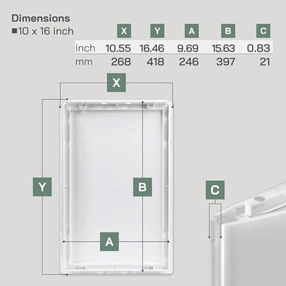 Vent Systems White ABS Plastic Access Panel 10 x 16 Inch (Cut-Out) - Access Door for Drywall, Wall, Ceiling - Electrical, Plumbing Service Wall Hole Cover - Inspection Door - 11 x 16.5 Inch (Outer) - size: 10 X 16 Inch / 250 X 400 Mm