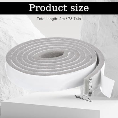 Weather Stripping Door Seal Strip, Self Adhesive Foam Tape Weatherstrip, Door Soundproofing Weatherproof Insulation Closed Cell Tape for Doors, Windows, Air Conditioners (1.2"x 0.4"x 2.18 Ft, Grey)