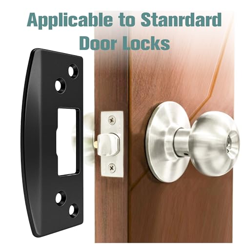 Extra Large Door Strike Plate, Adjustable Door Strike Plate, Large-Hole Reinforced Door Bolt Guide Plate, Applicable for Doors That Cannot Close Completely, Concealing Door Frame Imperfections