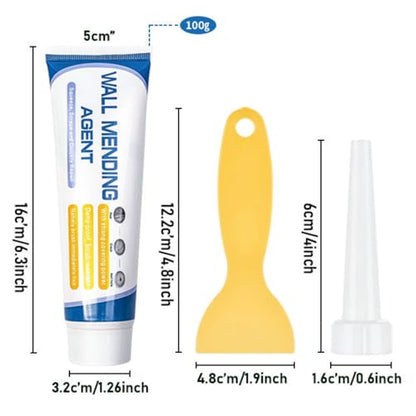 Drywall Patch Repair Kit - Wall Mending Agent for Nail Holes & Cracks | Non-Shrinking Wall Repair Paste with Scraper & Nozzle | Odorless, Quick-Drying Putty (1SET) - color: 1SET