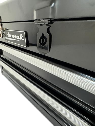 Homak 2 Drawer Ball Bearing Toolbox Chest, Black, 20 Inches - color: Black, size: 2-Drawer
