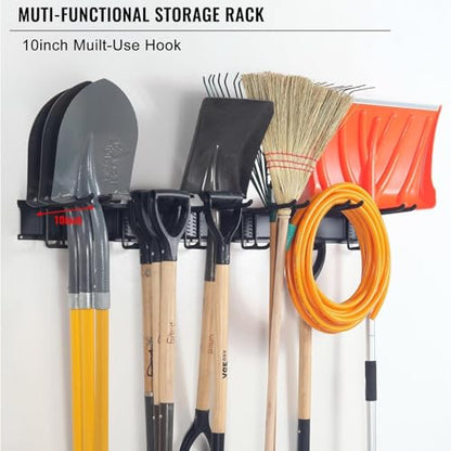 Aking Ace Wall Mount Tool Storage Rack, Garage Organization, Heavy Duty Garage Storage Tool Organizer, Garden Tool Wall Hooks and Hangers, Hold Up to 350lbs Black 2Pack - size: 96inch