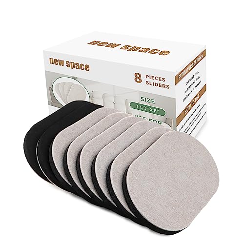 new space Furniture Sliders, 8 Pack 3 1/2 x 6 inch Reusable Furniture Sliders for Hardwood Floors, Heavy-Duty Furniture Moving Pads for Hard Surface - Floor Protectors for Moving Furniture - color: Beige (for Hardwood), size: 3-1/2" x 6"