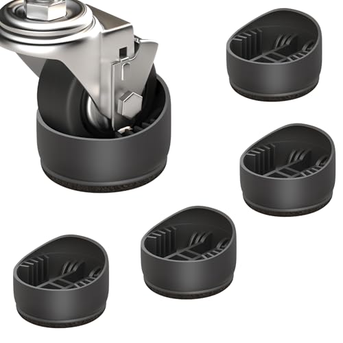 5 Pcs Chair Leg Floor Protectors, Caster Cups Furniture Stoppers for Hardwood Floors, Anti Slip Wheel Stoppers for Quiet & Safe Use