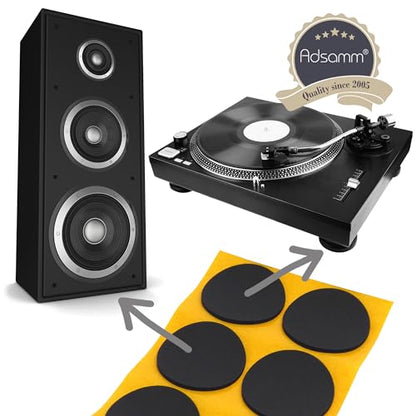 Adsamm® / 60 x self-Adhesive Anti-Slip Pads/Black/Ø 0.55 in (Ø 14 mm) / Round/Stick-on Non-Slip EPDM Rubber Pads/Furniture Protective Pads