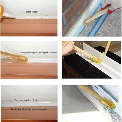 Dzrige Caulk Finishing Tool Rubber Spatula Spreader Smooth Grout Sealant Silicone Caulking Tool for Kitchen Bathroom Floor Sealant Sealing, 4 Size Set