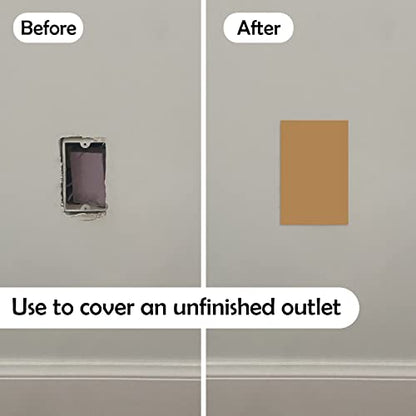 Rubber Bond Self-Adhesive Rubber Wall Outlet Cover Plate - 5 Pack, 5x3 Inch, Screwless Design, Easy Peel & Stick Drywall Hole Patch (Brown) - color: Brown