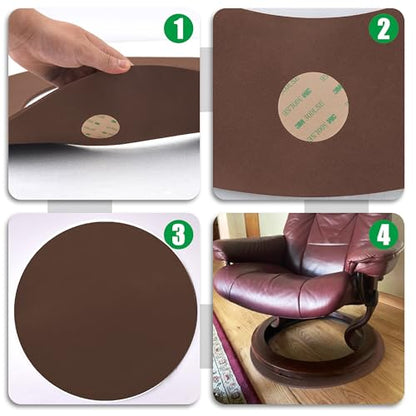 2Pcs Non Skid Rubber Furniture Pads for Recliners,Furniture Grippers, Gripper Pads,Anti Slide Furniture Pads Hardwood Floor Protector,Fits Recliners,Swivel Chairs,Brown Solid Pad (27.5’’ Coffee) - size: R-coffee-2pcs-27.5"