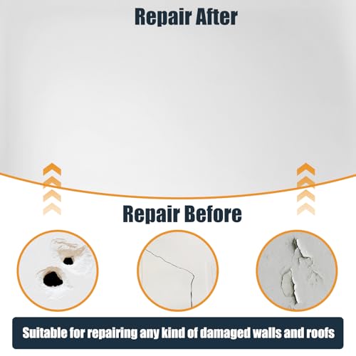 succulentlovers 8Pack Drywall Repair Kit, 6/8/12/12 Inch Dry Wall Patch Kits for Large Holes with Scraper & Sandpapers,Heavy Duty Self-Adhesive Mesh Drywall Hole Sheetrock Repair Kit for Wall Ceiling