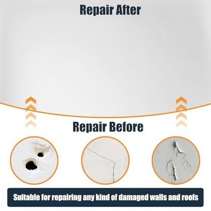 succulentlovers 8Pack Drywall Repair Kit, 6/8/12/12 Inch Dry Wall Patch Kits for Large Holes with Scraper & Sandpapers,Heavy Duty Self-Adhesive Mesh Drywall Hole Sheetrock Repair Kit for Wall Ceiling