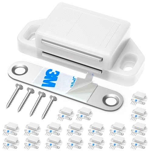 Tonitrui Cabinet Magnetic Catch Door Latch 30LB for Kitchen Drawer Magnets to Stay Closed Magnetic Catch Closet for Drawer（White 18 Pack） - color: White, size: 18 Pack