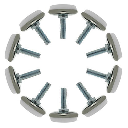 uxcell M6 x 20 x 30 Screw on Furniture Threaded Stem Glide Leveling Feet Protector Floor Adjustable Leveler for Table Chair Desk Leg 10 Pack
