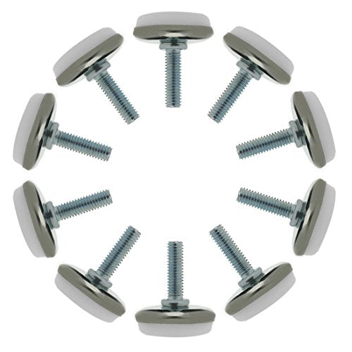 uxcell M6 x 20 x 30 Screw on Furniture Threaded Stem Glide Leveling Feet Protector Floor Adjustable Leveler for Table Chair Desk Leg 10 Pack
