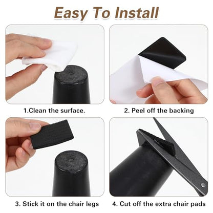Anti Slip Furniture Pads, 12 Pcs Rectangle Non Skid Furniture Grippers Keep Furniture from Sliding Furniture Stoppers to Prevent Sliding for Hardwood Floors, Recliners, Sofa, Chairs (5.7×1.8 Inches)