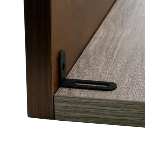 KUMGROT 20 Pcs Heavy Duty Iron Shelf Brackets Black Coated Corner L Bracket for Desk Drawer Cabinet, 1.5" x 0.94" x 0.47" - size: 38mm-20 Pcs, style: L-shaped Brackets