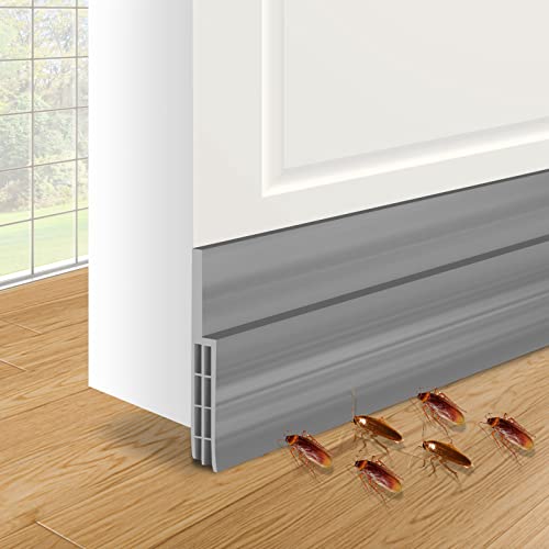 Door Draft Stopper & Seal - Exterior/Interior Door Soundproofing, 2" W x 39" L (Grey) - color: Grey1