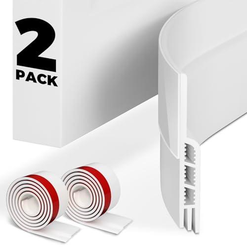 Holikme 2 Pack Door Draft Stopper, Under Door Draft Stopper Blocker Insulator Doors Sweep Weather Stripping Door Seal Noise Stopper Strong Adhesive Door Thresholds, White - color: White, size: 37 Inch