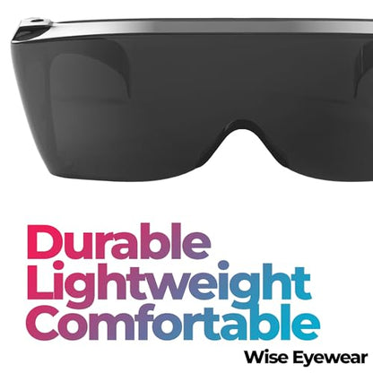 Cover-Ups Black Fit Over Sunglasses - Wrap Around Sunglasses - People Who Wear Prescription Glasses in the Sun - color: Black