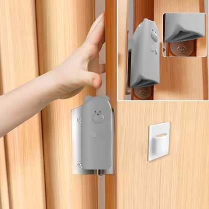Door Pinch Guard,Slam Stoppers,Soft Stopper Hinge,Hanging Rubber Wedge,Grey,2PCS - color: Greyx2