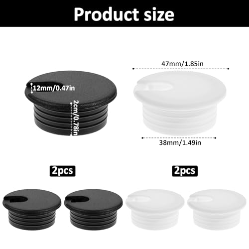 4 Pcs Flexible Desk Grommet 1-1/2 Inch Cable Grommet Cable Hole Cover Hole Covers for Cords Grommets for Desk Holes Drywall Holes Cover for Desktop Wiring Management Protection