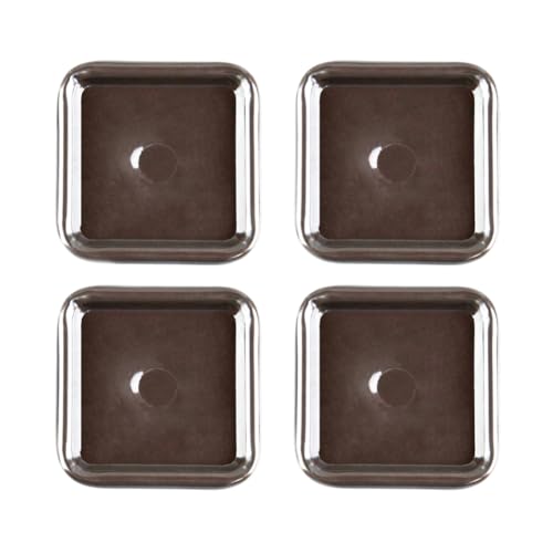 4 Pack 3 inch Square Reusable Carpet Bottom Furniture Caster Cups to Protect Hardwood, Tile or Laminate Floors Carpet Sliders for Moving Heavy Sofa Bed Couch Fridge, (Brown, Square)