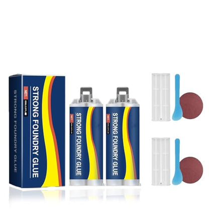 2pcs Strong Foundry Glue for Metal Enhanced Casting Glue Metal Repair G-LUE Heavy Duty for Me-tal Plastic Ceramic Wood Bonds Steel Aluminum