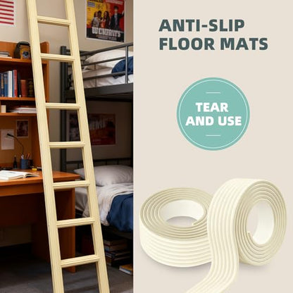 2 Pack Bunk Ded Ladder Pads, Self Adhesive Double Layer Ladder Tread Mats with Strong Adhesive Backing, Soft Corner Protectors are Suitable for Bunk Bed Stairs and Furniture Chair Edges