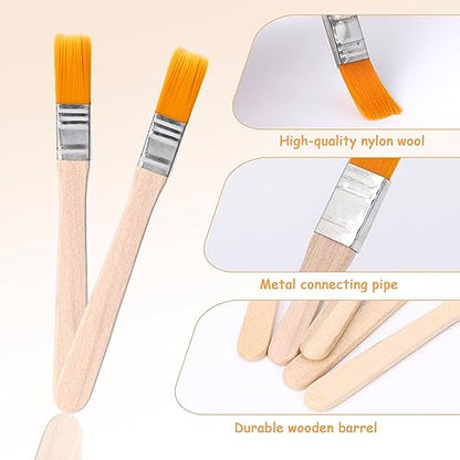 12 Pcs Paint Brush 5 Inch Trim Painting Tool Soft Bristle with Wood Handle Small Paint Brushes for Walls, Touch Up, Cabinets, Fences, Edge Painting Tool