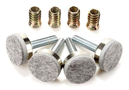 Furniture Levelers - Adjustable Leveling Legs for Tables Chairs Cabinets Felt Pads Included (4, D35mm Silver) - size: D35mm Silver