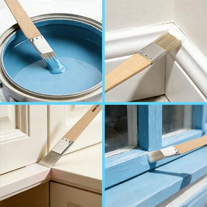 Trim Paint Brushes Set of 12-0.25", 0.5", 0.7", 1" Slant Lining Fitch Paint Brushes for Detail, Small Cutting in Brushes for Trim, Edges and Crafts - size: 12 Pcs, 0.25",0.5",0.7",1"