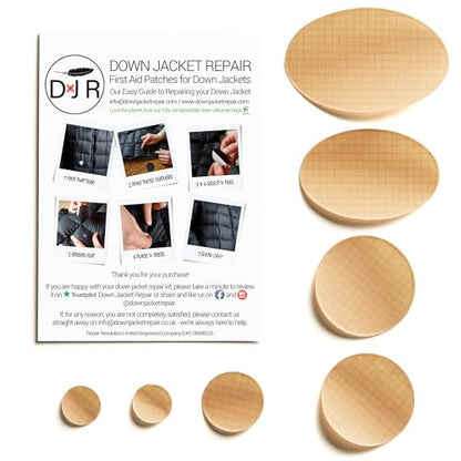 Down Jacket Repair Patches - Self-Adhesive Down Jacket Repair Patches | Waterproof, Tear-Resistant, Pre-Cut Patches | 7-Piece Set for Outdoor Gear, Sleeping Bags & Tent - color: Beige