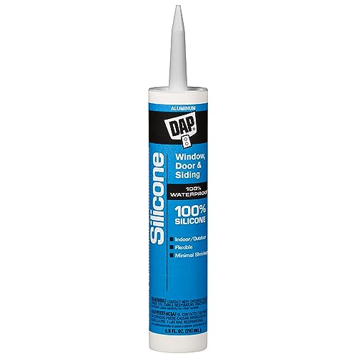 DAP 08643 9.8-Ounce 100% Silicone Window, Door and Siding Sealant, Aluminum