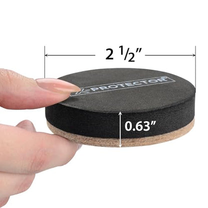 Felt Furniture Sliders Hardwood Floors X-PROTECTOR – 24 PCS 2 1/2 inch Furniture Sliders – Heavy Duty Felt Sliders Hard Surfaces – Move Your Furniture Easily & Safely! - size: 24 PCS 2 1/2 inch
