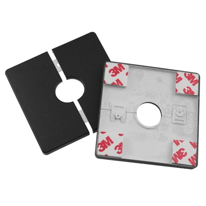 Plastic square shield plate wall split flange Wall hanging water pipe cover with 22mm diameter hole black-2pcs
