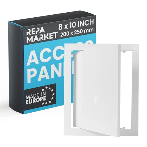 Repa Market 8 x 10 Inch Wall Access Panel for Drywall – White ABS Plastic Wall Hole Cover Plate/Plumbing Access Panel for Drywall & Ceiling/Cover Plates with Latch – Durable Service Hatch - color: White, size: 8 x 10
