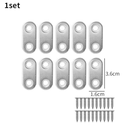 10set Stainless Steel Brace Bracket with Screws Repairing Fixing Connection Plate Flat Straight Furniture Corner Brackets (36x16mm) - color: 36x16mm