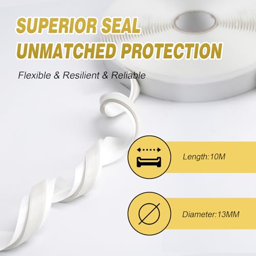 LLPT Butyl Tape White 1/2 Inch x 33Ft 2 Pack Tight Seal for Leak Proof EPDM RV Repair Window Glass Boat Sealing Roof Pipe Patching(WST052) - size: 1/2" White