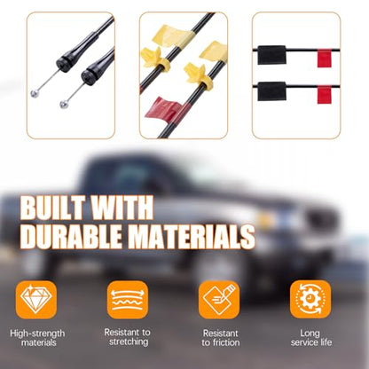 Latch Cables,rear door Upper & Lower Compatible with F-250 F-150 Ford Left Right Back Door Upper Latc Cables Repair Kit / 32.2 Inch 23.5 Inch