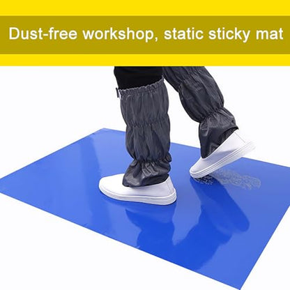 Cleanroom Sticky Mats (1 Pack, 30 Sheets) - 24x36in, Ideal for Construction Sites, Home Use, Hospitals, Tattoo Studios - Heavy Duty, Dust Control, Easy Peel Off - color: Clear, size: 18x24in