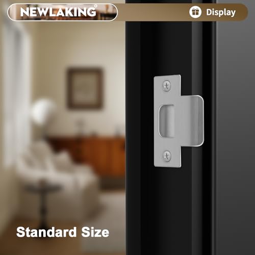T-Shape Satin Nickel Door Strike Plate for Door Frame Repair Kit, 2-1/8'' Hole Spacing, 1 Pack - color: Satin Nickel