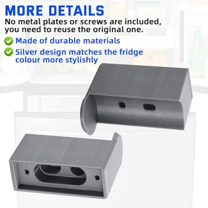 Refrigerator Door Handle Repair Kit Compatible with LG Refrigerator Door Replacement Handles Kit for LG 3651JA2268G LRFC25750SB LRFD25850ST Freezer Door Handle, 2PCS Silver