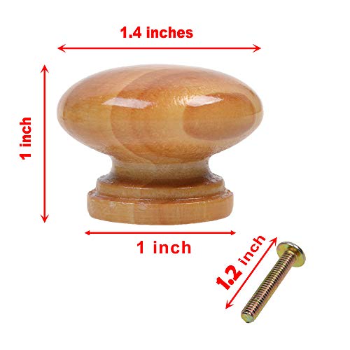 Cosmos 6 PCS Round Mushroom Shape Wooden Cabinet Knobs Drawer Pulls