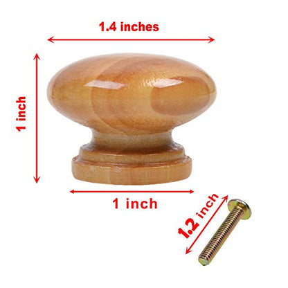 Cosmos 6 PCS Round Mushroom Shape Wooden Cabinet Knobs Drawer Pulls