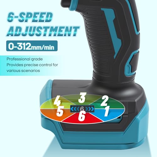 Cordless Caulking Gun for Makita 18v Battery(No Battery), Electric Caulk Gun w/17Pcs Caulking Finisher Kit, 6-Speed, LED Light, Auto Retract, 10OZ Caulk Gun for Filling, Sealing, Repair