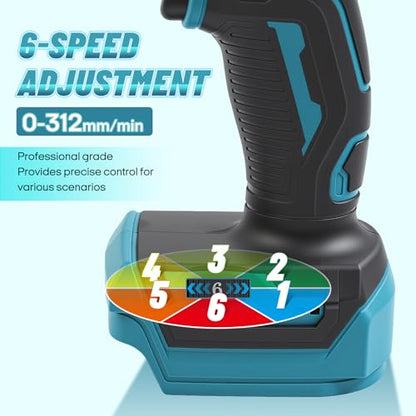 Cordless Caulking Gun for Makita 18v Battery(No Battery), Electric Caulk Gun w/17Pcs Caulking Finisher Kit, 6-Speed, LED Light, Auto Retract, 10OZ Caulk Gun for Filling, Sealing, Repair