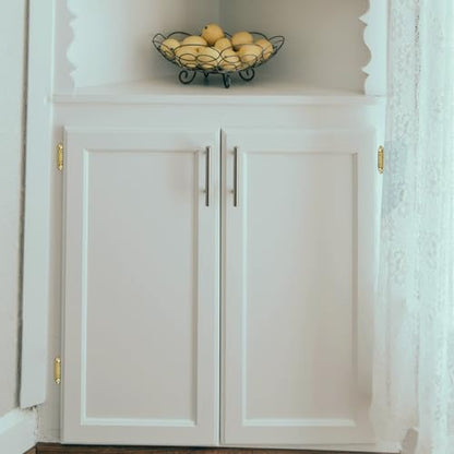 4 Pack (2 Pairs) Gold Cabinet Hinges for Kitchen Doors, Self-Closing, 1/2 Inch Overlay (Variable), Semi-Concealed Face Frame, Surface Mount Cabinet Hardware, Satin Brass - color: Gold