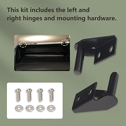 Lid Hinge Kit 1 x Left Side & 1 x Right Side Hinge Compatible with Many Traeg-er Grills Models Hinges, for Traeger Lid Hinge Kit Included Installation Hardware (KIT0001)