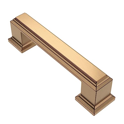 Alzassbg 10 Pack Champagne Bronze Cabinet Pulls, 3 Inch(76mm) Hole Center Cabinet Handles Kitchen Pulls for Cabinets and Drawer AL3071TGP - color: Champagne Bronze, size: 3" Hole Center