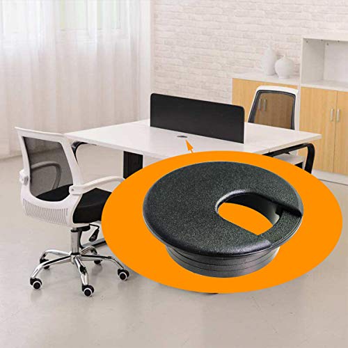 TTSAM Desk Grommet Desk Hole Covers 2 Inch Black Plastic Grommets Table Grommet Cap，Used for Wire and Cable Finishing on Office Computer Desk (Pack of 10) - color: Black, size: 50 mm/ 2 Inch Mounting Hole Diameter