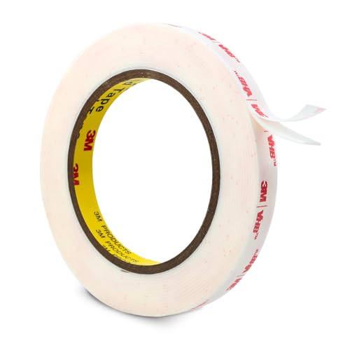 3M Double Sided Tape 1/2''x15.4Ft, 0.043in Thick 4950 Heavy Duty Mounting Tape, Wall Tape for Hanging, White Waterproof Heat Resistant Foam Tape for Automotive Car Decorations Pictures LED Strips - color: White, size: 0.5" x 15.4Ft